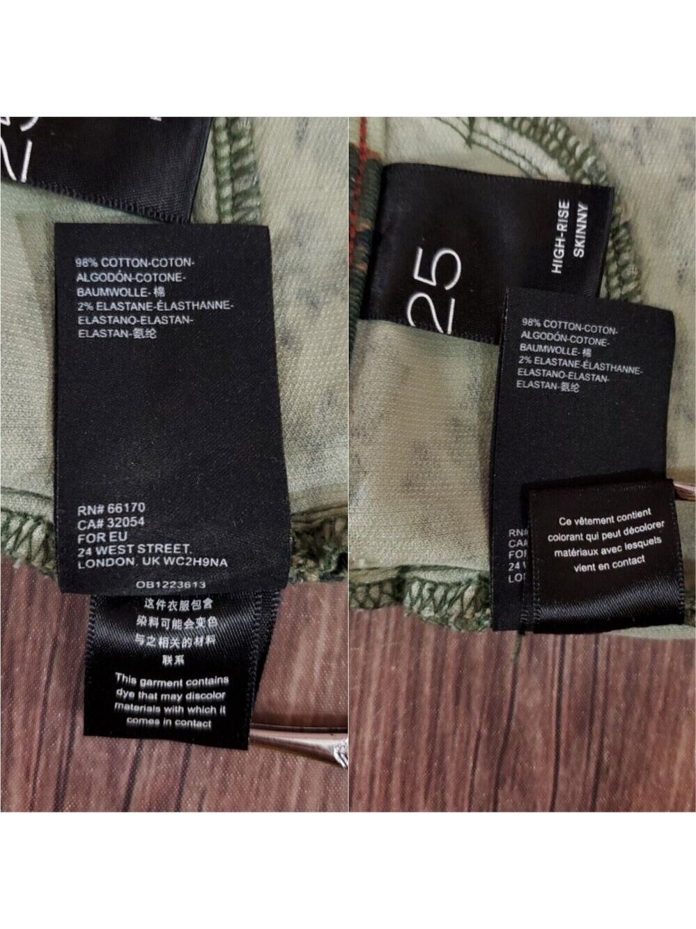 *FLAW* NWT Anthropologie Pilcro Size 25 High Rise Skinny Moss Corduroy Pants - Picture 11 of 12